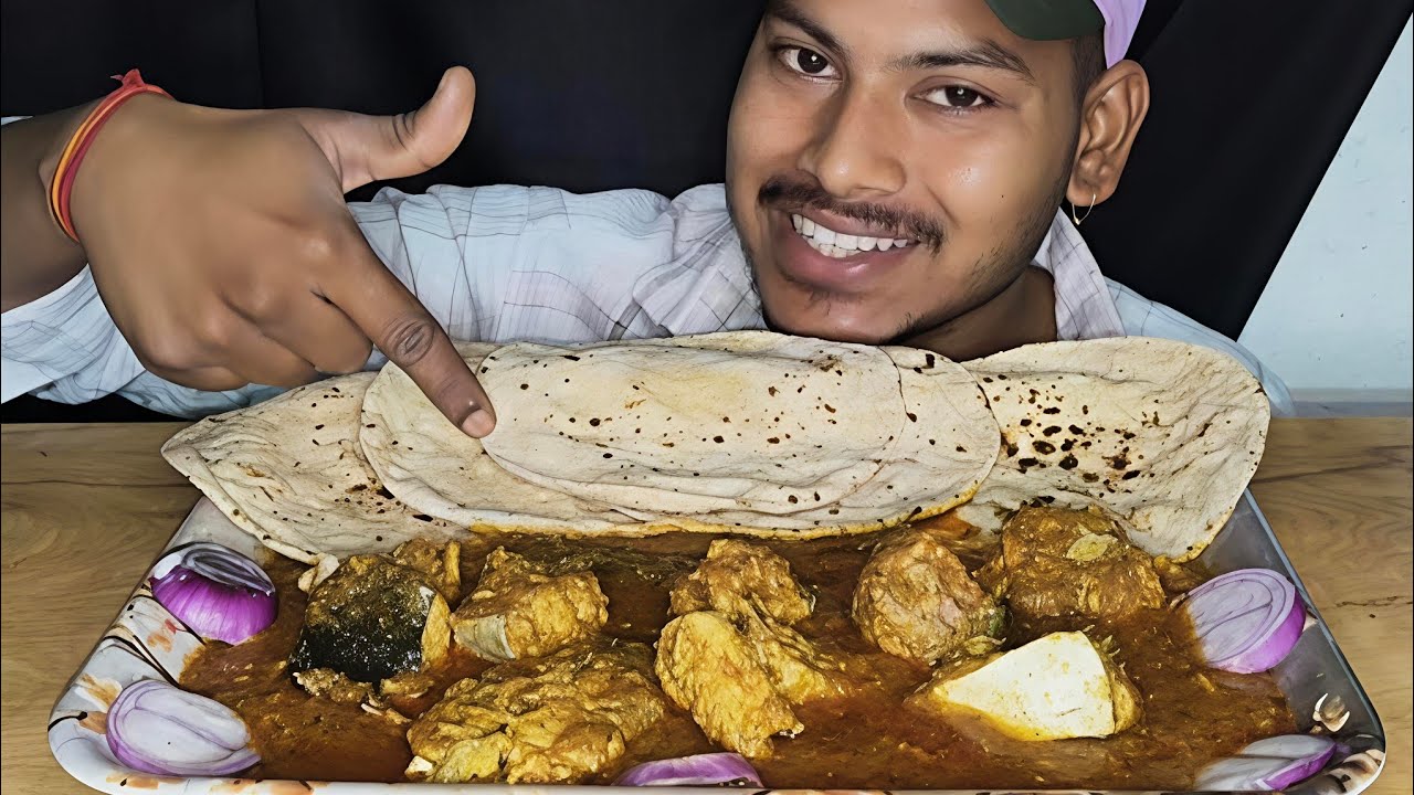 Eating fish curry with roti|fish curry or roti|mukbang fish curry|mukbang 