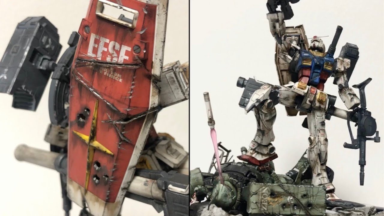 【ガンプラ改造】100均フォトフレームでジオラマ作り『Making a diorama with 100yen photo  frames』MG 1/100 RX-78-02 GUNDAM