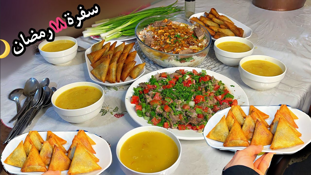 أجواء العائلة السورية بتحضير الافطار🔥فتة لسانات وسلطة لسانات😋مع السمسبوسك والشوربة - روتيني
