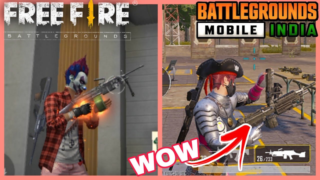 Free Fire vs BGMI - Weapons firing & reload animations | Part 1