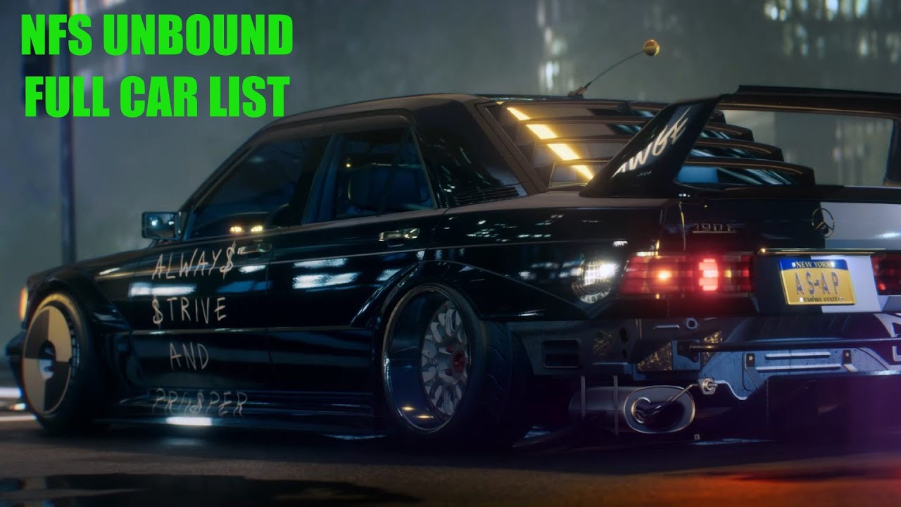Need For Speed Unbound - FULL CAR LIST - All 143 Cars At Launch