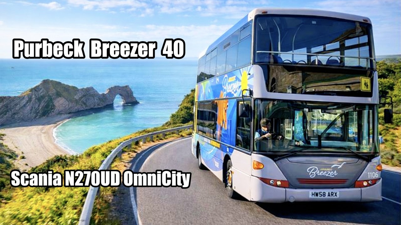 Front-Row Bus Ride Swanage to Poole: Purbeck Breezer 40 Double-Decker 4K POV