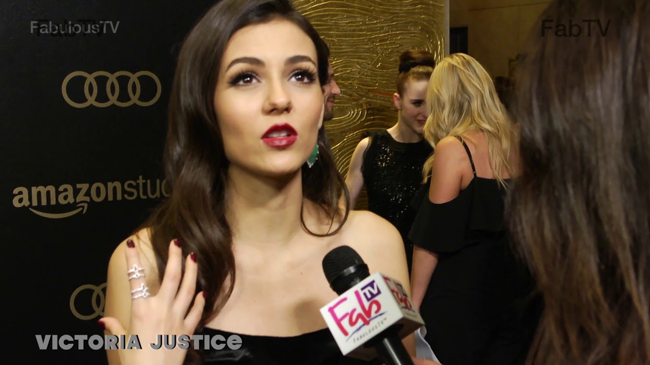 Victoria Justice at Amazon Studios carpet 75th Golden Globes on FabTV