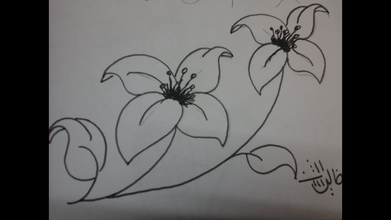 ابسط الطرق لرسم الورد 2