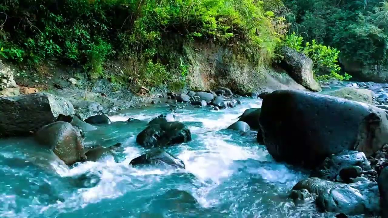 Mountain River Flowing 24/7 - Water Sounds, Nature White Noise. River Sounds for Sleeping