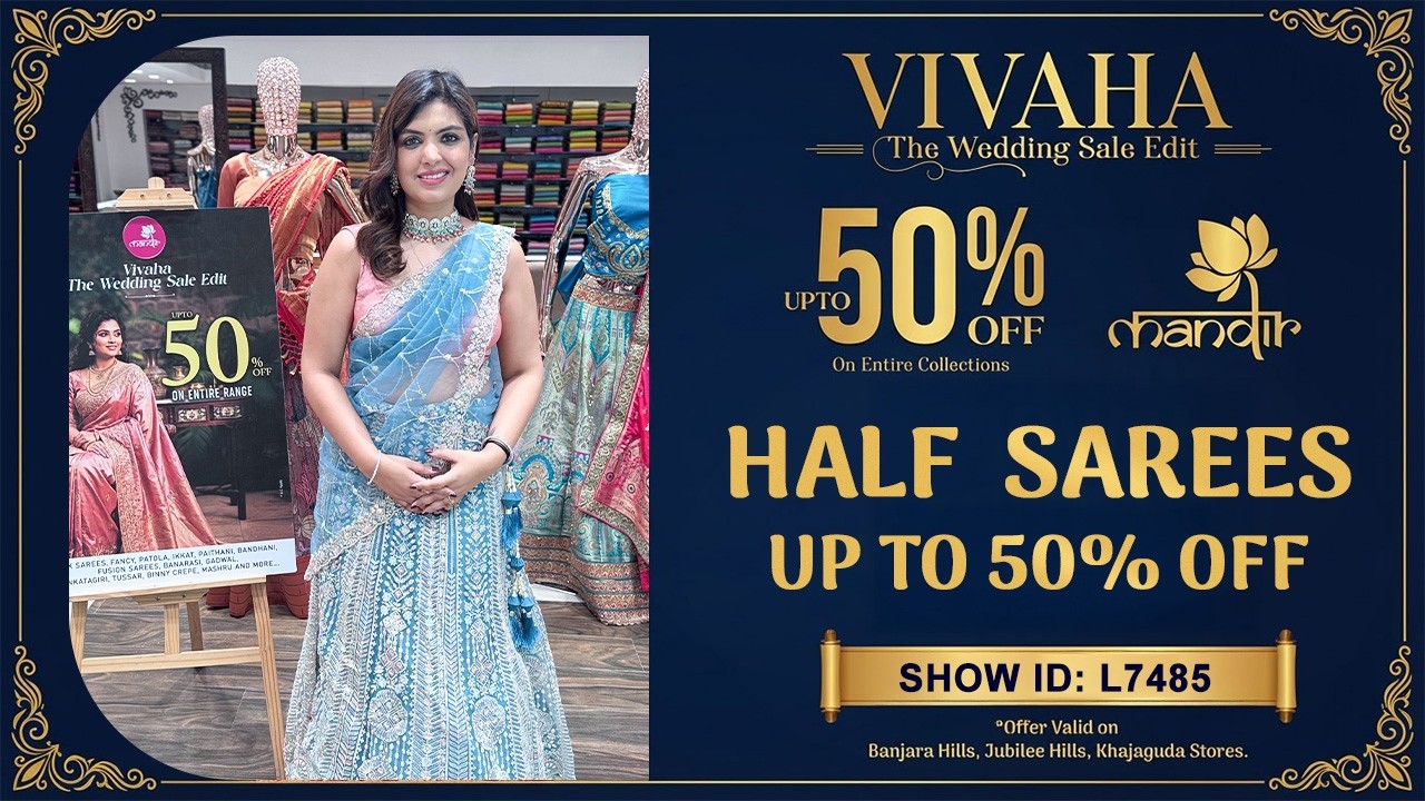 Vivaha Wedding Sale : Half Sarees Sets - Up to 50% OFF | 733 733 7000 | Brand Mandir Sarees LIVE