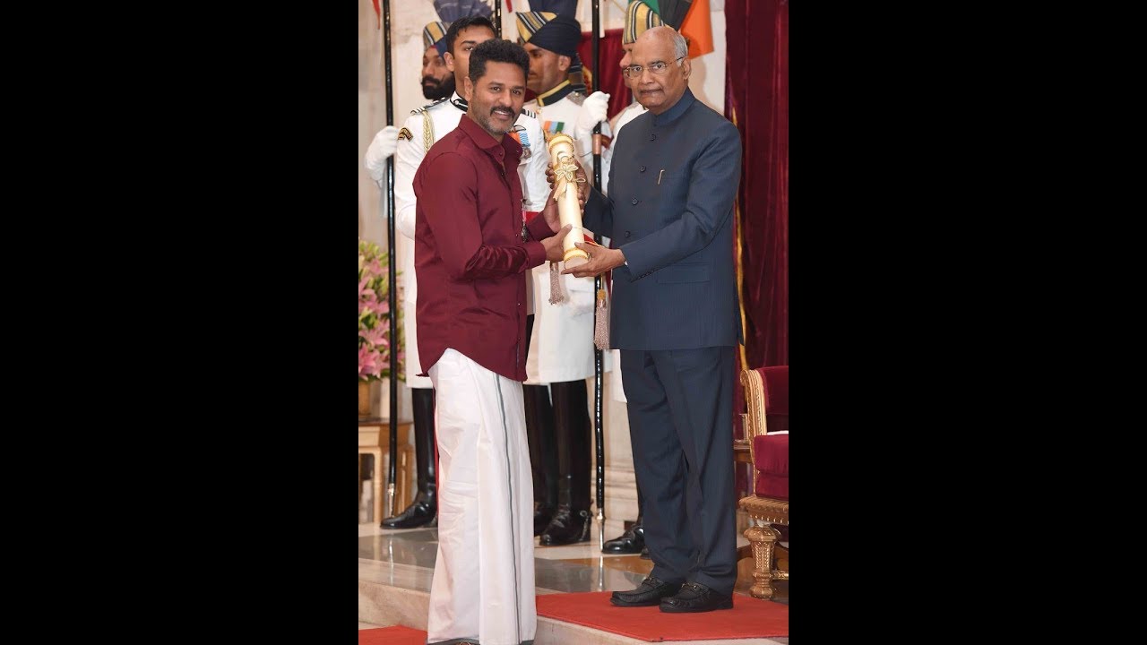 President Kovind presents Padma Shri to Prabhu Deva