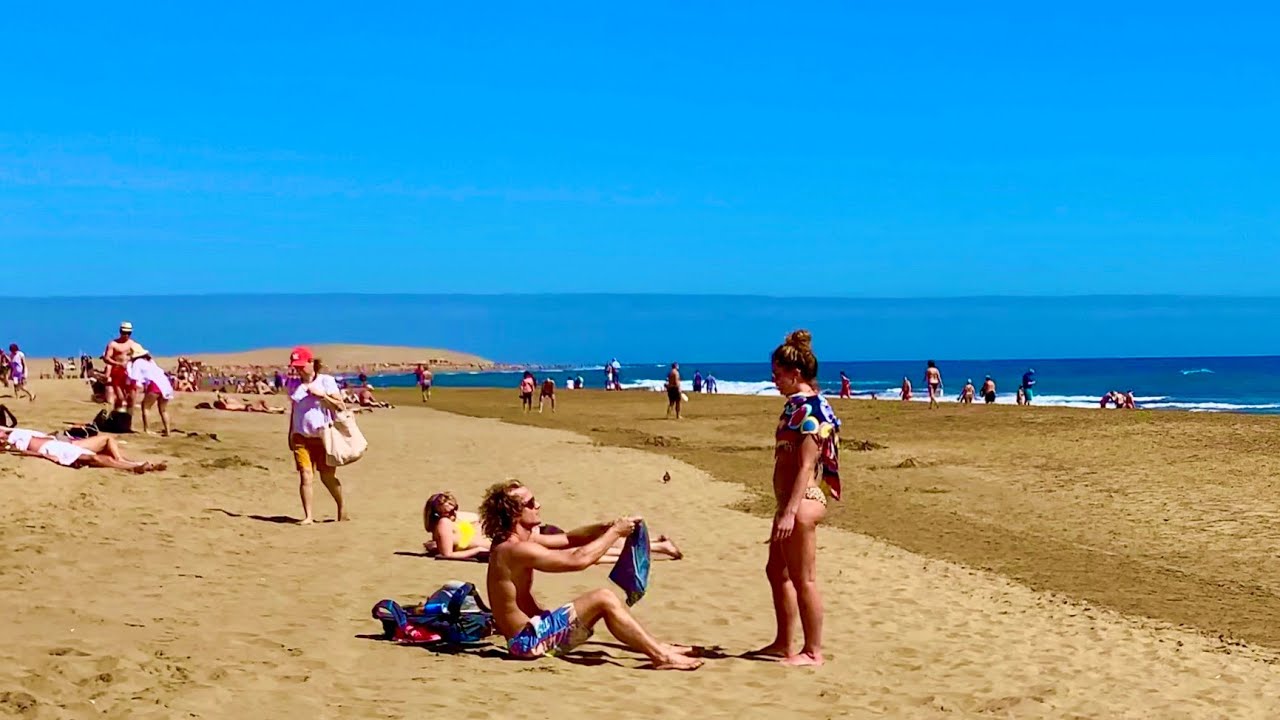 Гран-Канария 🌞 Пойдем со мной на море на пляжную прогулку из Маспаломаса в Плайя-дель-Инглес 🐳