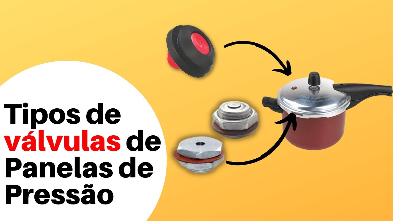 Tipos de válvulas de segurança de panelas de pressão.