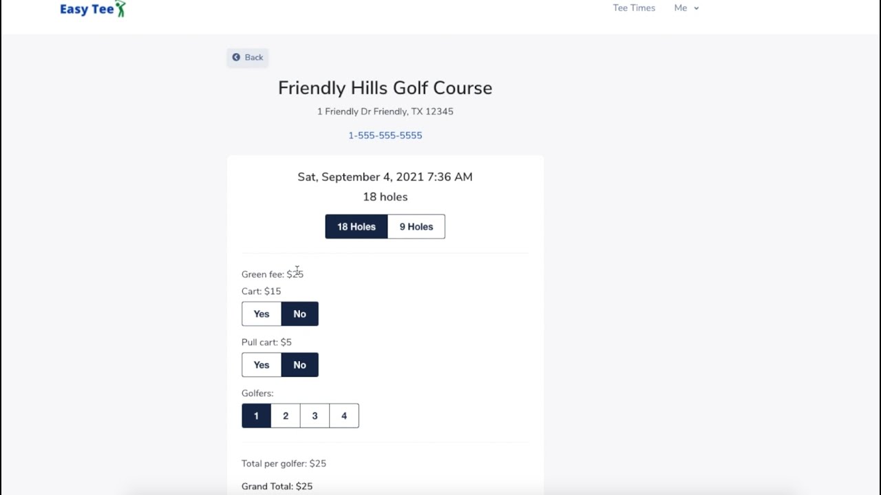 Easy Tee Golf - Book a Tee Time