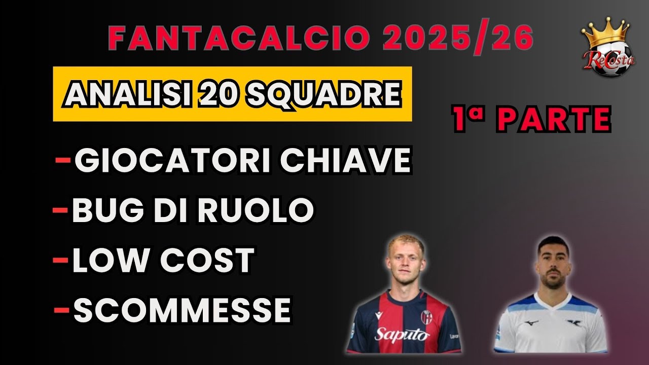 NOMI CHIAVE - BUG di RUOLO - LOW COST al FANTACALCIO di tutte le SQUADRE - GUIDA all ASTA 2025 26