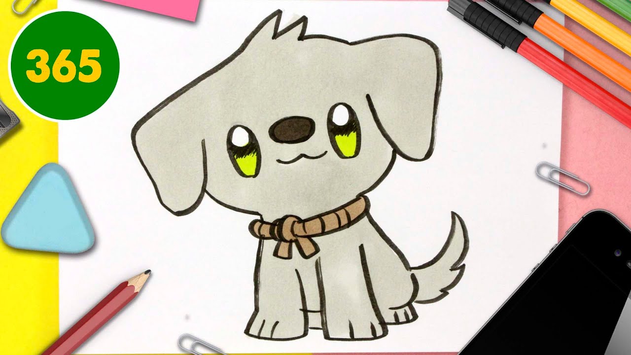 COMMENT DESSINER UN CHIEN KAWAII 🐶 comment dessiner un chiot très kawaii