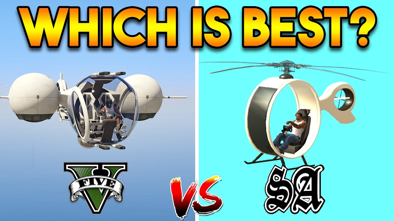 GTA 5 FUTURISTIC HELI VS GTA SAN ANDREAS FUTURISTIC HELI