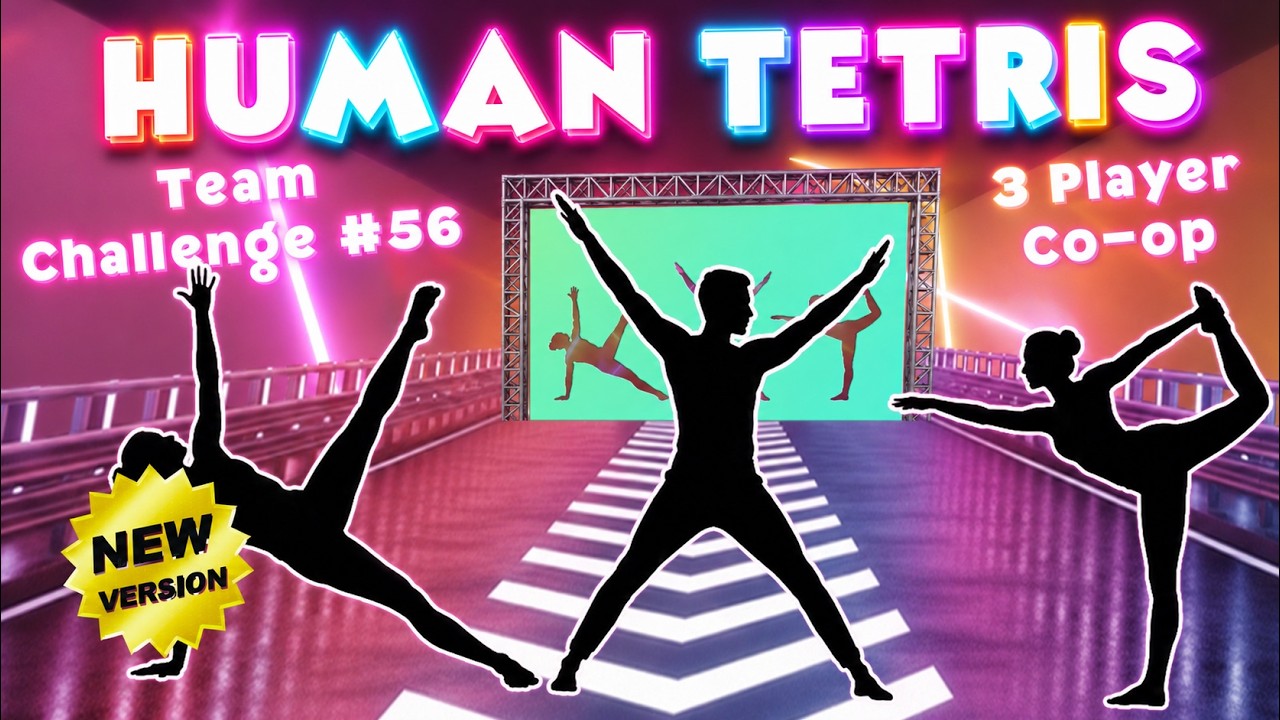 HUMAN TETRIS 3 Player Co-op 🔥 Viral Immersive Interactive Warm Up | IMPOSSIBLE Team Challenge #56