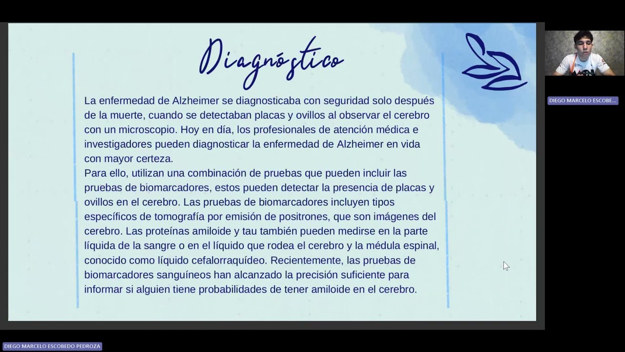 “Alzheimer” ACTIVIDAD PONDERADA 1.4, FISIOLOGÍA HUMANA 