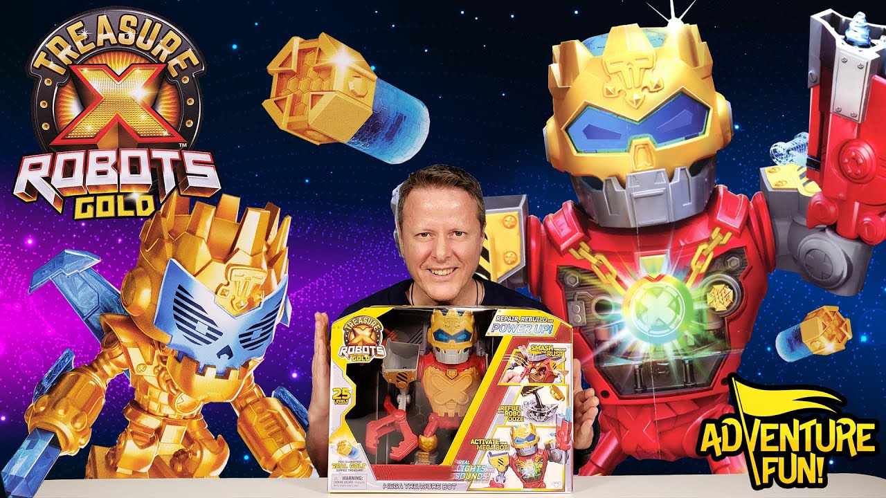 Treasure X Robots Gold Mega Treasure Bot 25 Levels of AdventureFun - Exclusive GoldCrown Toy review!