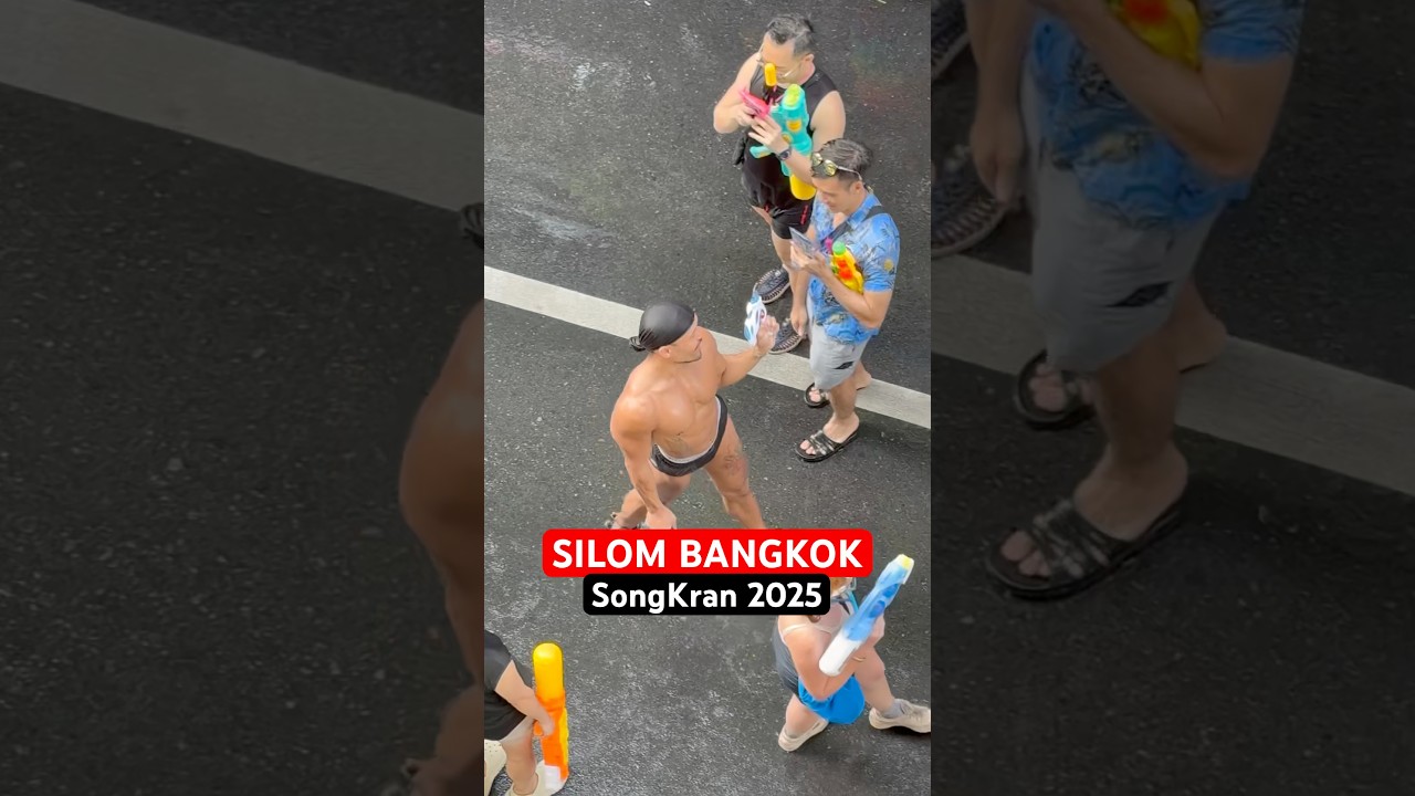 Songkran 2025 at Silom Bangkok 💦#thailand #songkran2025 #silom #lgbtq #viralvideo