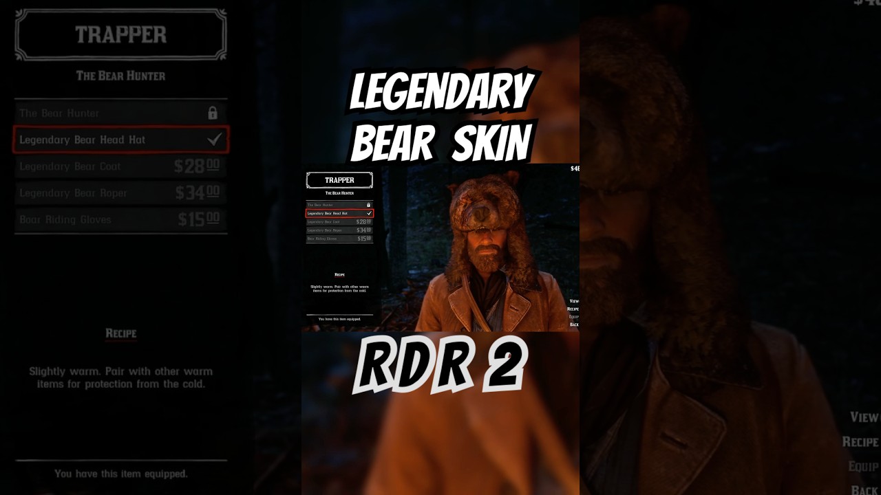 Co zrobić ze sk&oacute;rką legendarnego niedźwiedzia w Red Dead Redemption 2 #rdr2