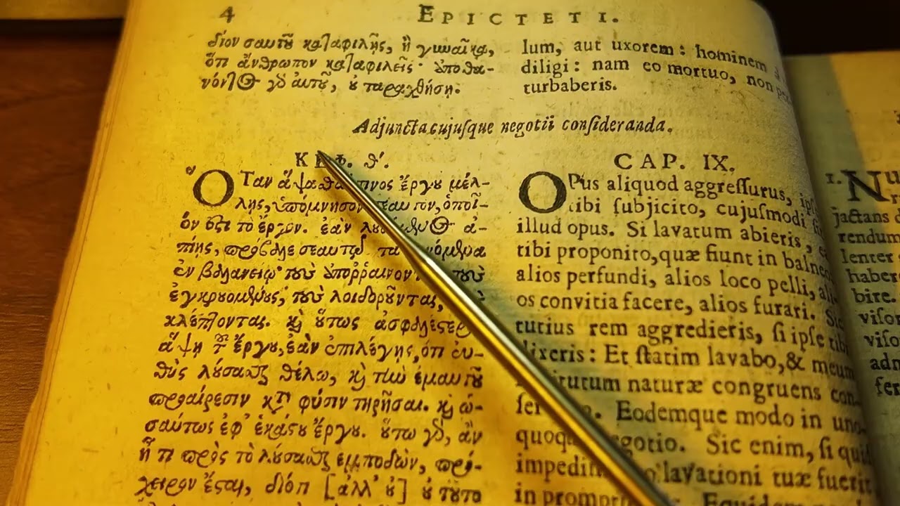 04 Reading Enchiridion by Epictetus in Ancient Greek language, chapters 8-9