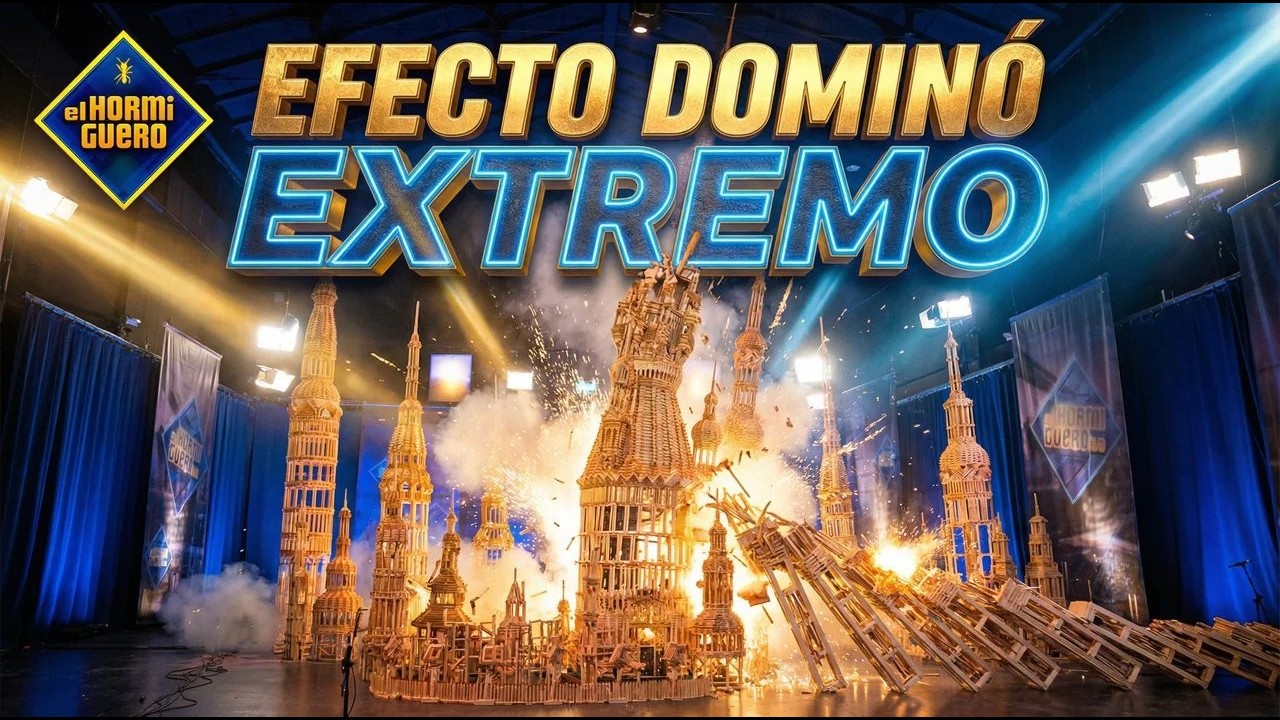 Un efecto domin&oacute; gigante con m&aacute;s de 55.000 piezas &iexcl;impresionante! - El Hormiguero