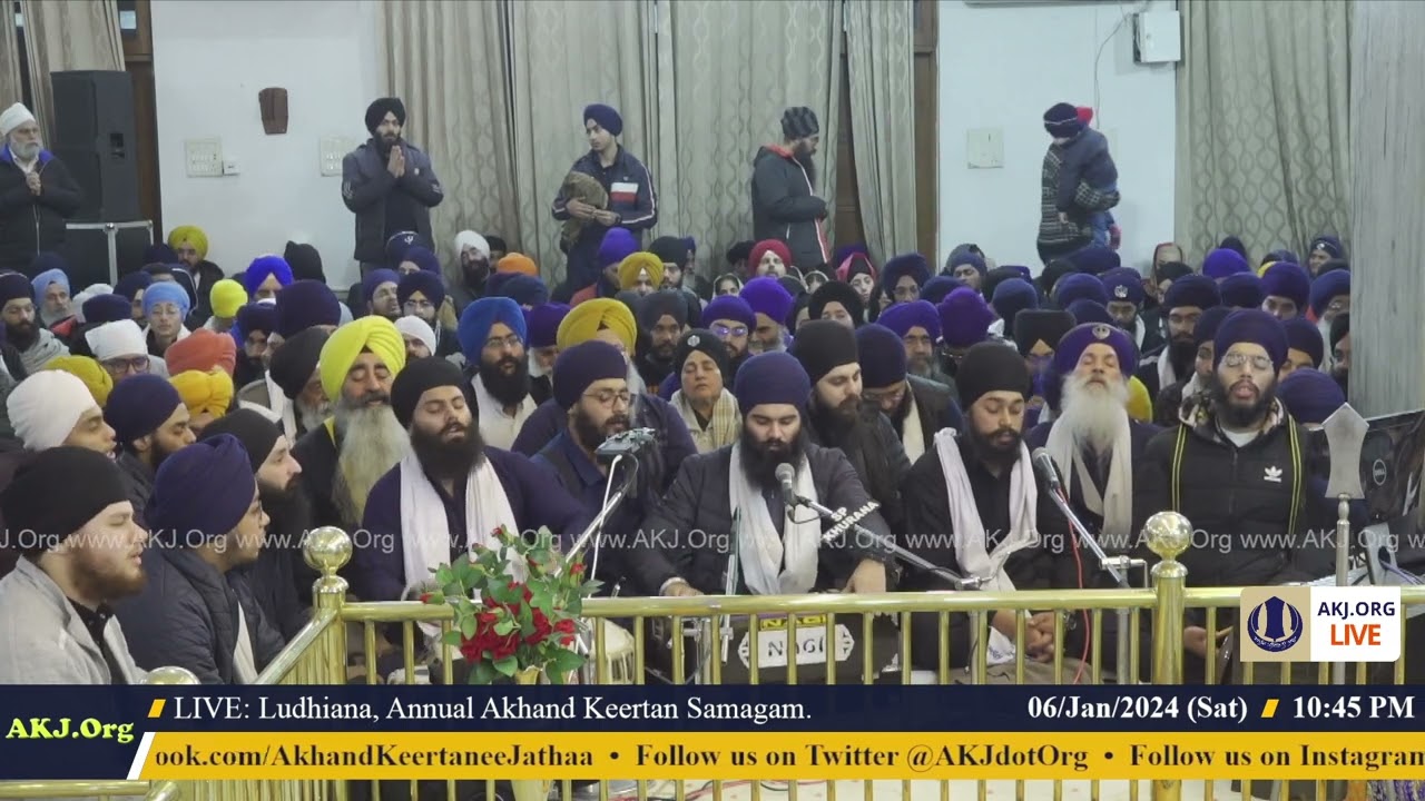 051 Ludhiana 6Jan2024 SatEve Rainsabai Keertan Bhai Manpreet Singh Jee Moga