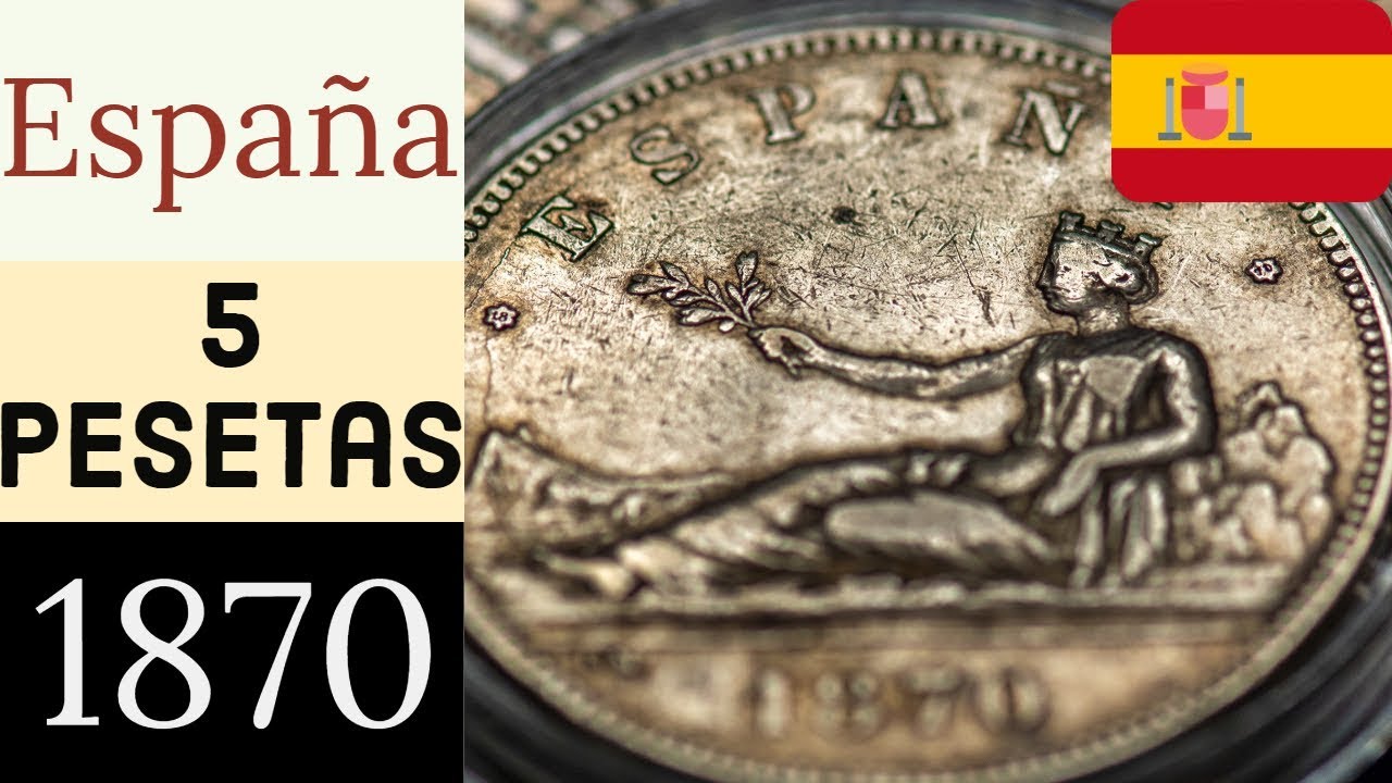 La primera moneda de 5 pesetas. Plata española de 1870 [4K UHD]