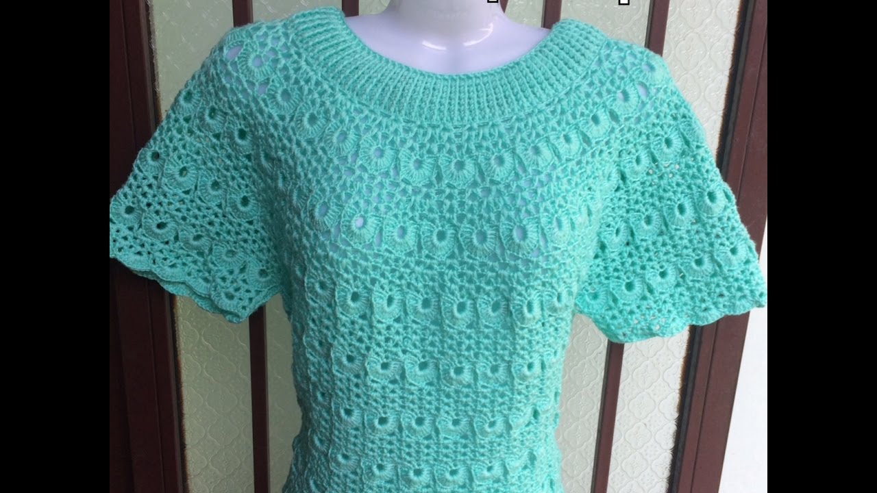 [Crochet women's sweaters: TYPE 10 ] HƯỚNG DẪN MÓC ÁO LEN NỮ: MẪU SỐ 10