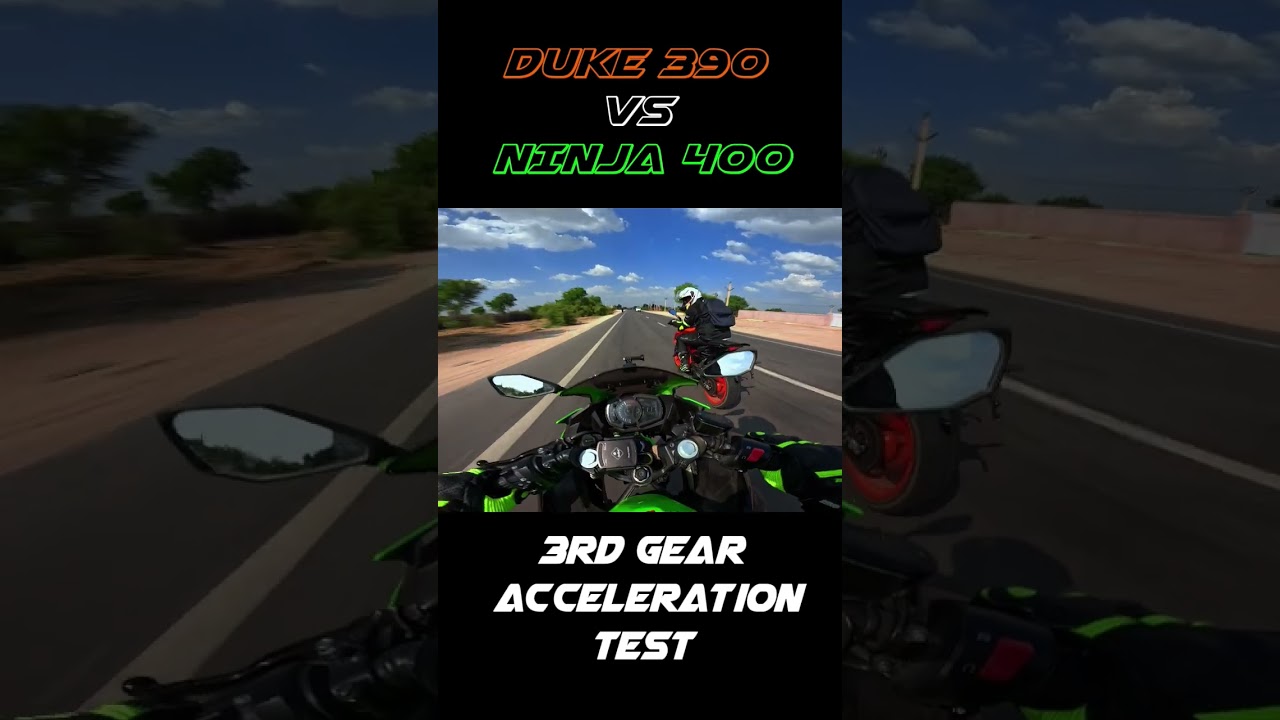 Ninja 400 vs. Duke 390: Who pulls harder in 3rd gear?#bikerace #shorts #shortsviral #viralshorts