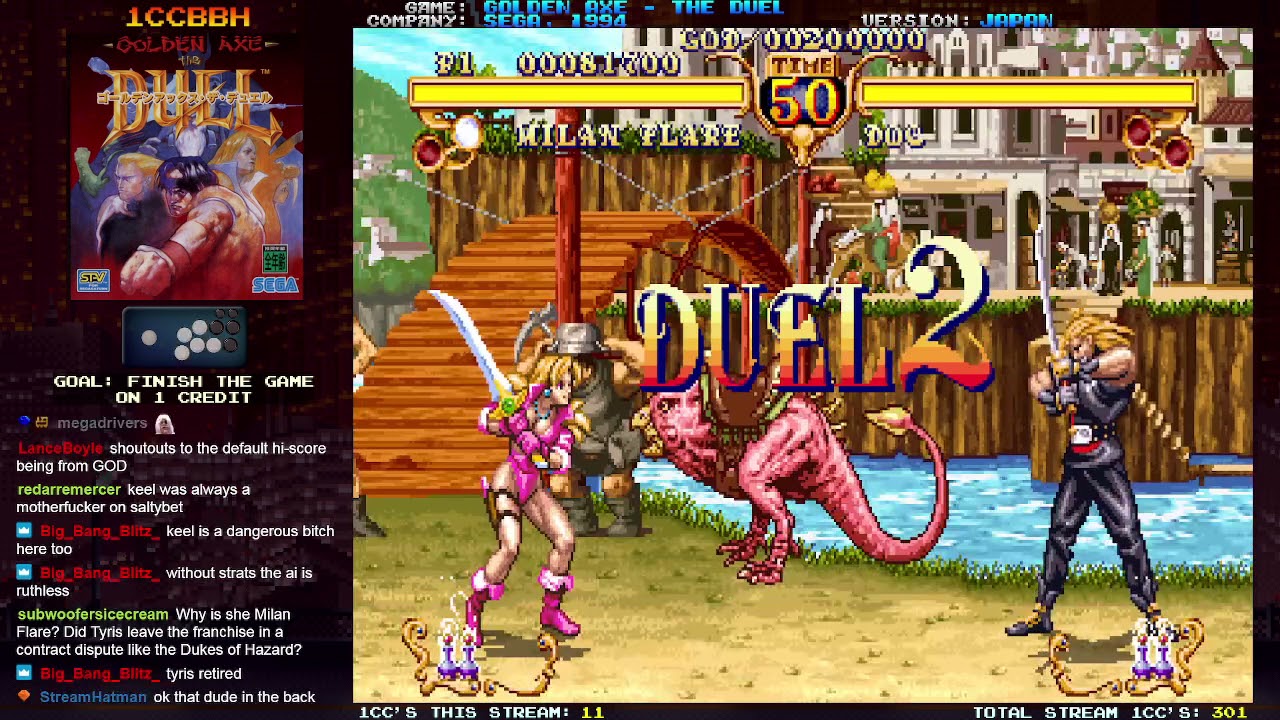 1CCBBH - 302. Golden Axe The Duel (Milan Flare, 1 Credit Clear)