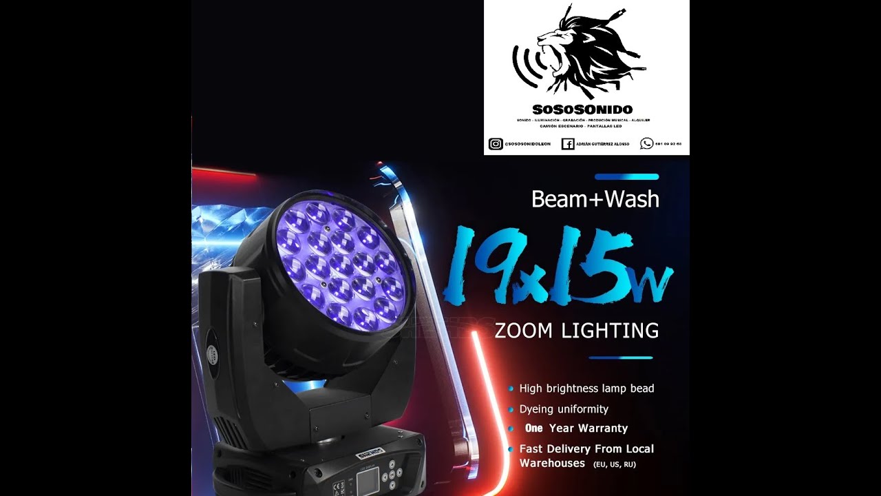 SHEHDS 19x15 Wash/Beam RGBW Zoom REVIEW