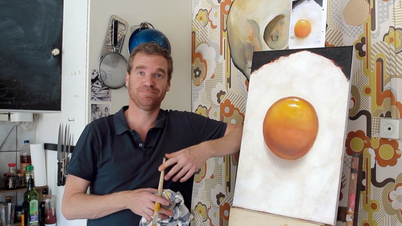 Happy Painting with Onno Lolkema, lesson 1 : Learn how to paint a fried egg