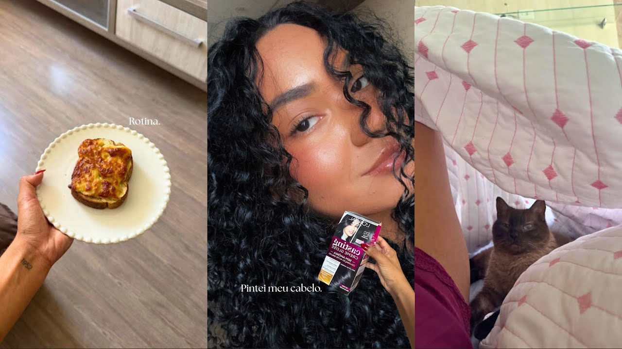 VLOG: MEU DOMINGO MORANDO SOZINHA | Pintei meu cabelo de preto +