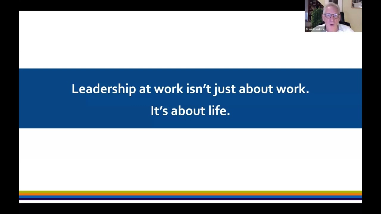 Stew Friedman & Wafaa Amal lead an HBR Press webinar about the enduring value of Total Leadership.