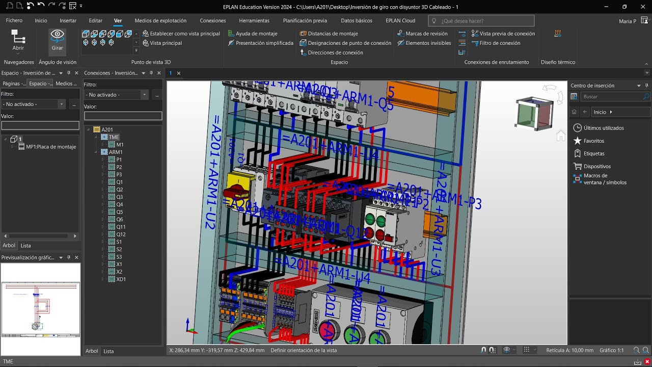 Cableado en 3D (enrutar-routing) con Eplan Pro Panel