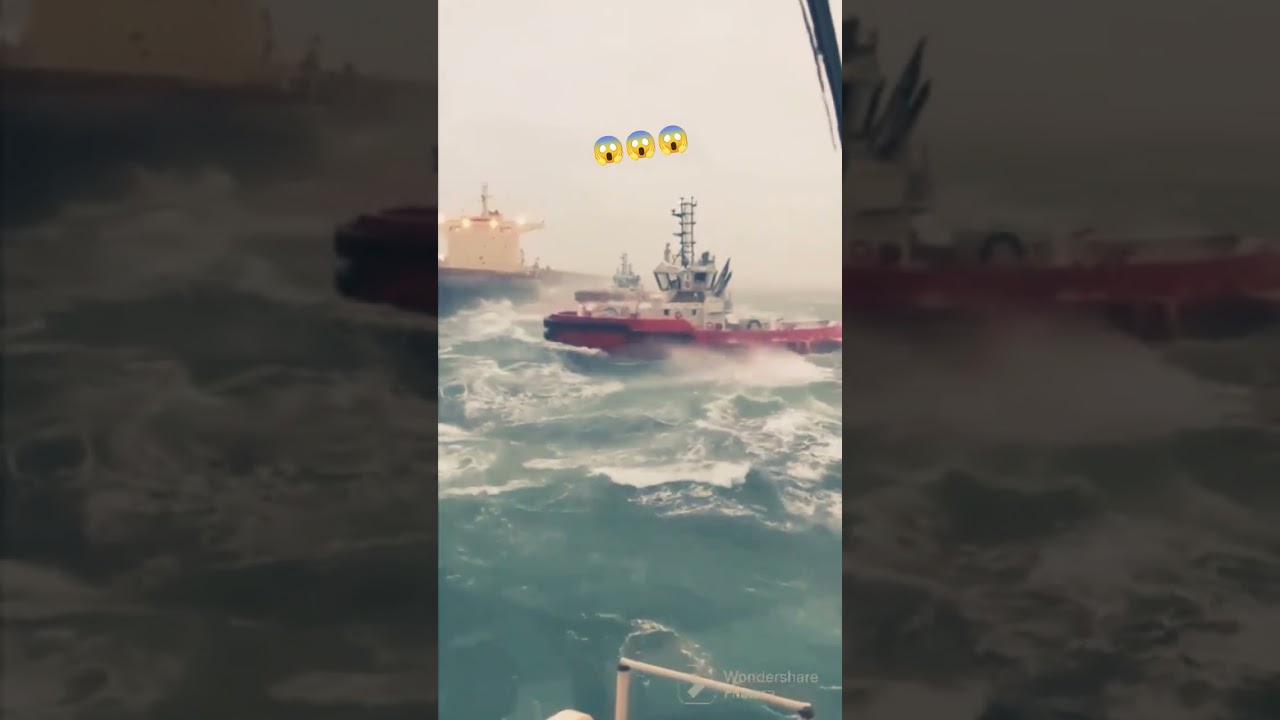 Cyclone Biparjoy 😱 | Ship Battling the Storm 🌀 | #Shorts