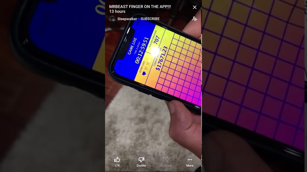 MR beast finger on the app!! 13 hours