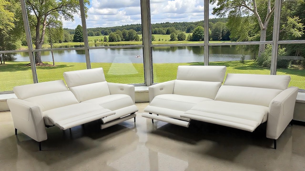 Natuzzi Bridge Le Mans Leather 3+2 Seater, Power Recliners And Ratchet Headrests Big Lounge Comfort