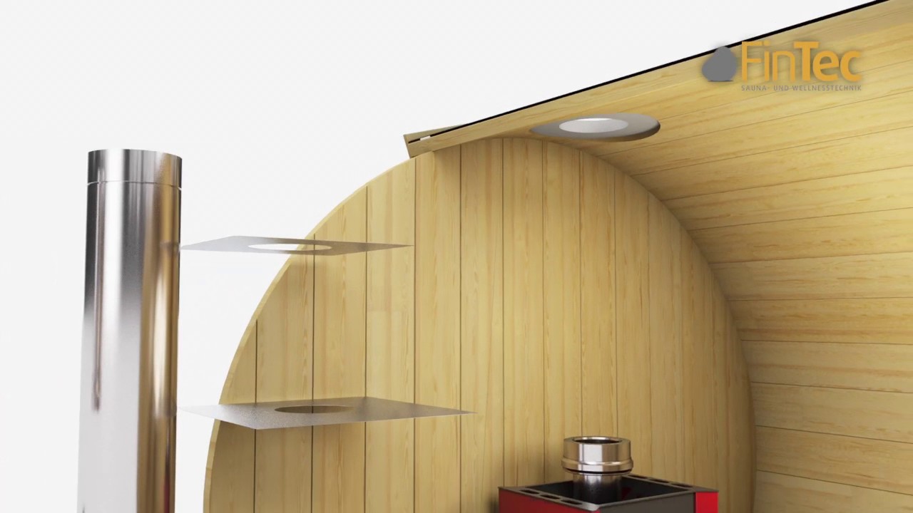Einbau Fintec Kaminsystem f&uuml;r Fa&szlig;sauna
