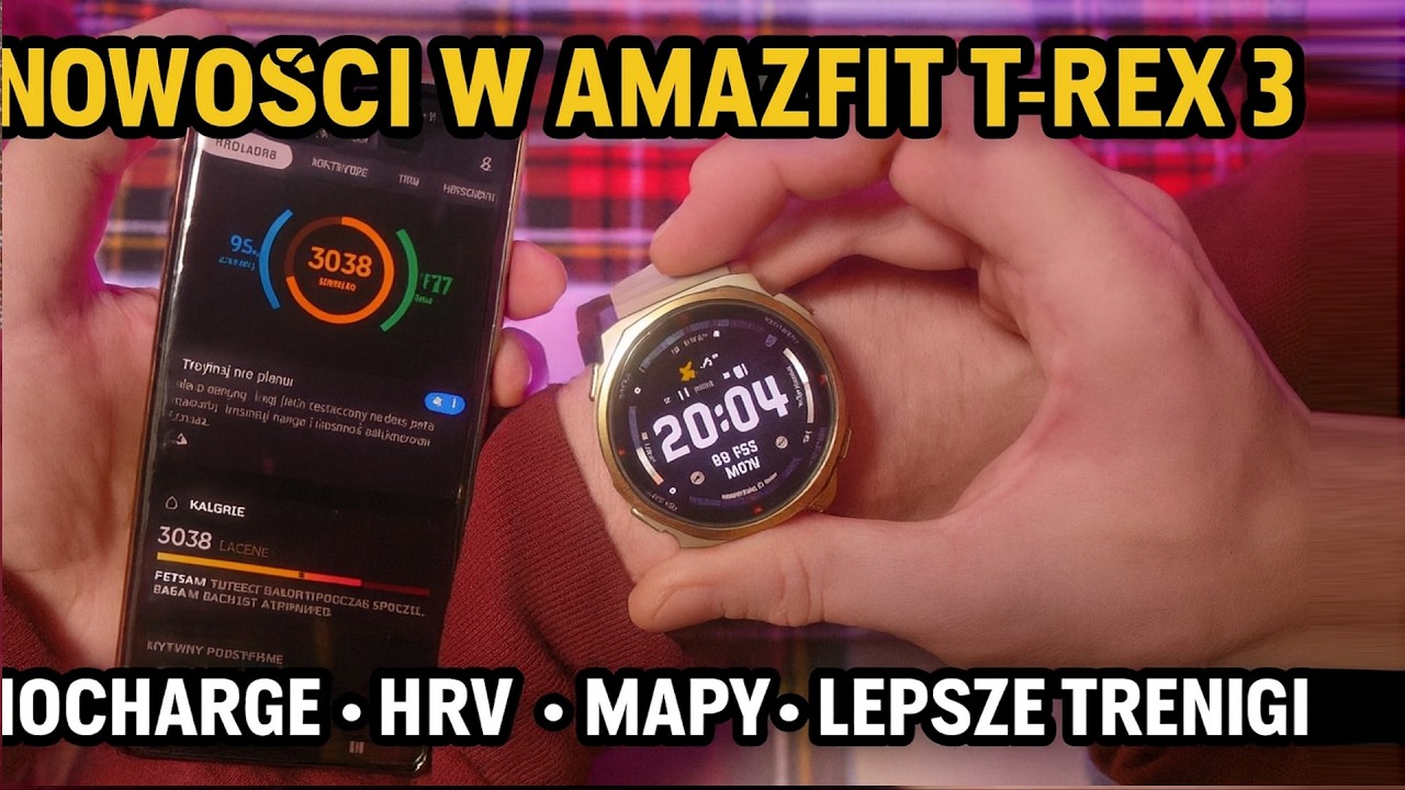 Nowości w Amazfit T‑Rex 3 Pro: Biocharge, HRV, mapy offline i ulepszone trening