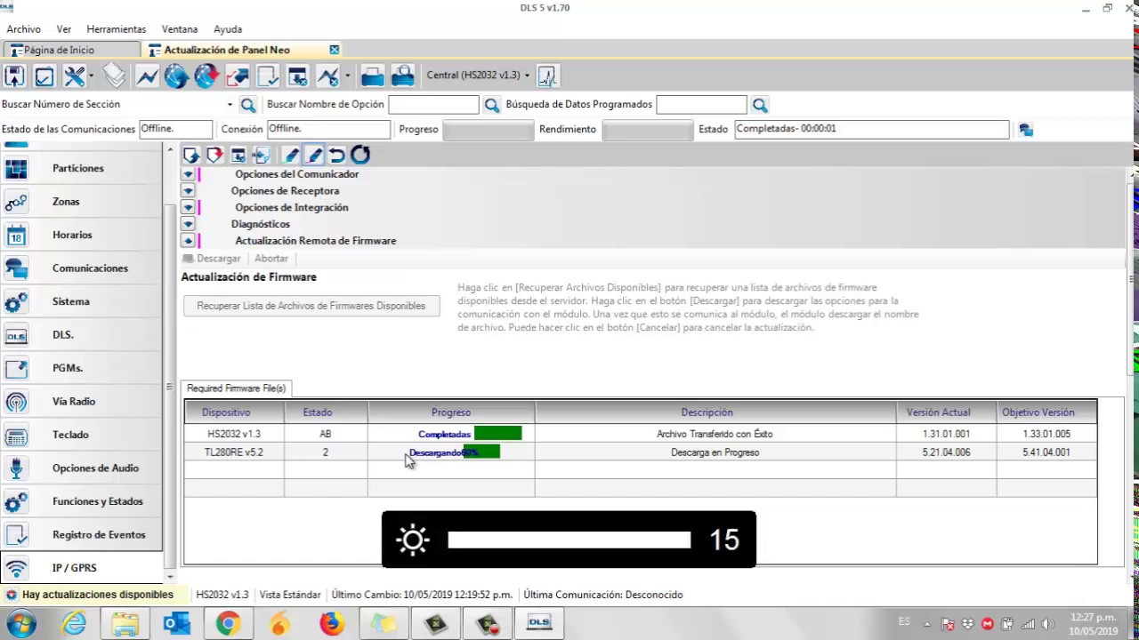 Actualización de panel Neo y Comunicador TL280