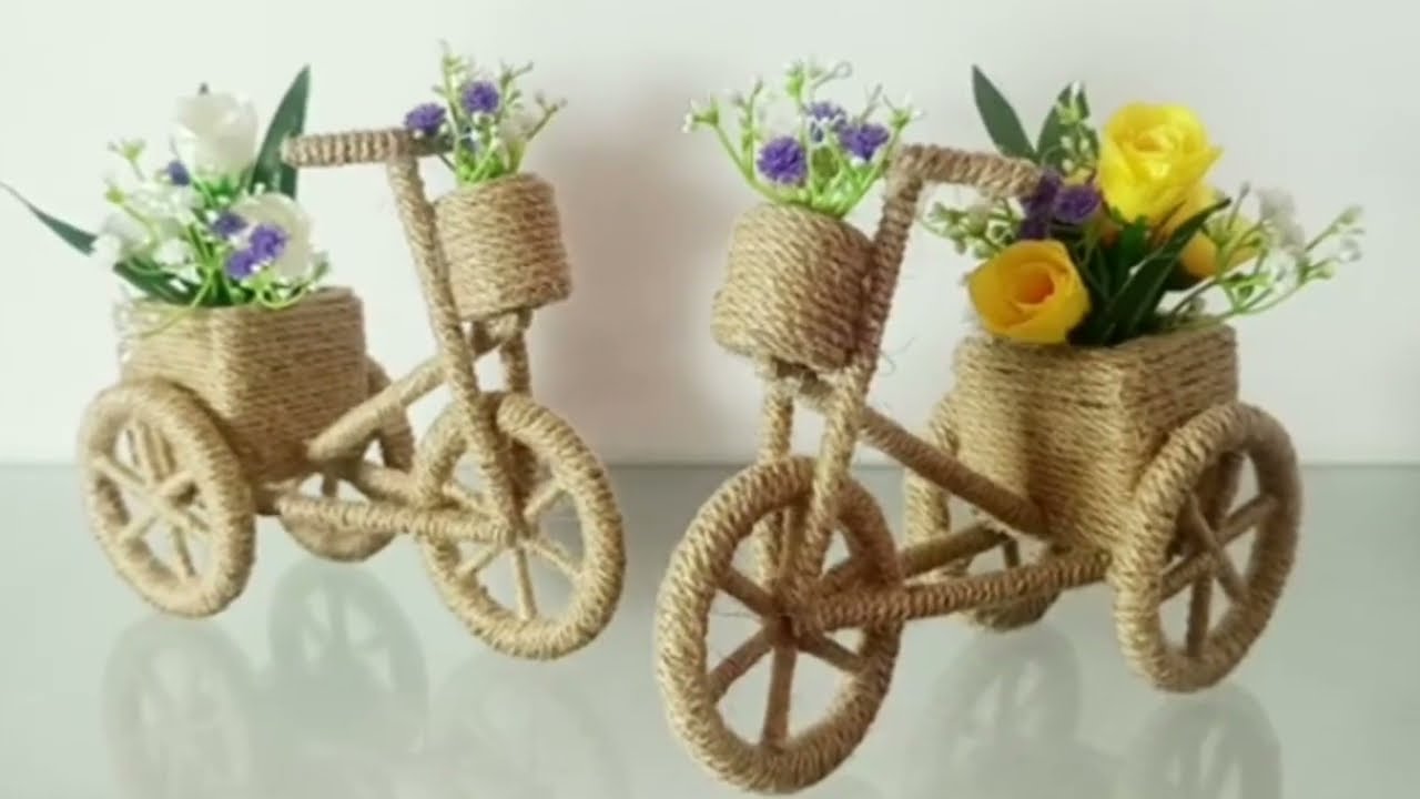 Jute thread bicycle craft ideas/home decor ideas