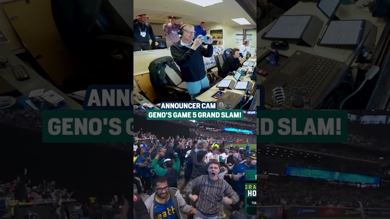 The broadcast booth was fired up for Geno&rsquo;s ground shaking grand slam 🔥 #SeizeTheMoment
