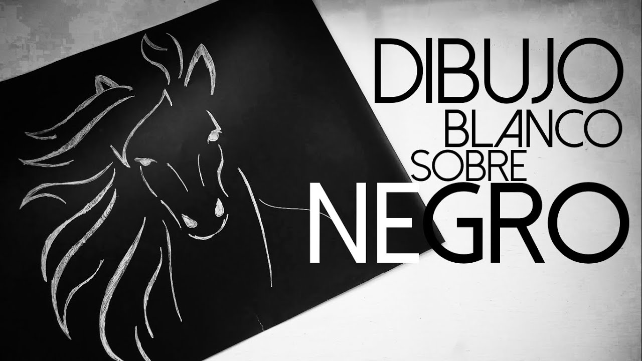 DIBUJO BLANCO SOBRE NEGRO / CABALLO