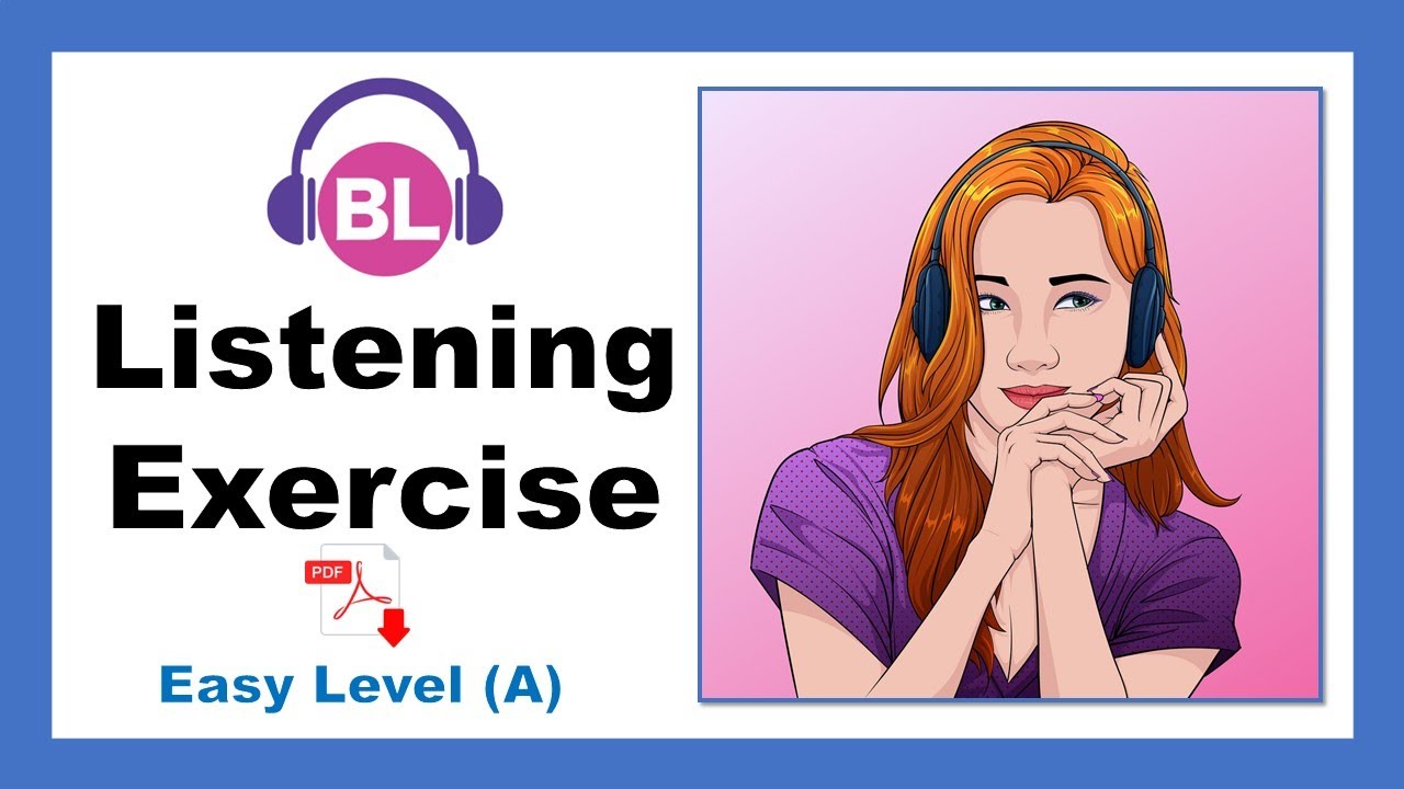 Listening Test - Level A  (EASY) + PDF -multiple choice questions  - Easy English Lesson