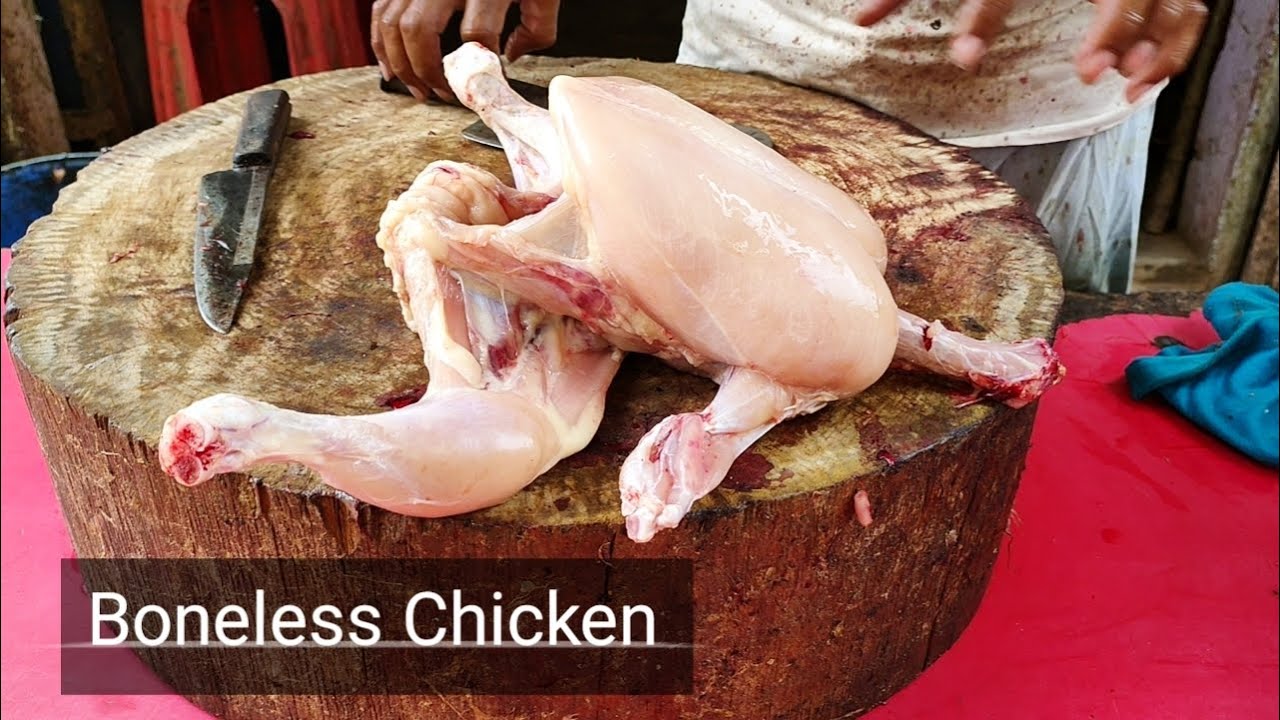 How to Cut Boneless Chicken Perfectly at Street of Karachi Pakistan