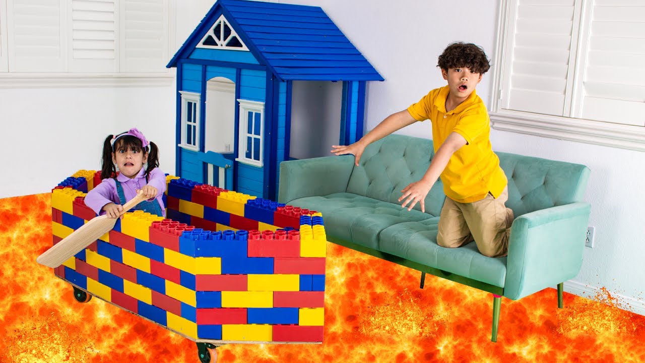 ¡Ellie salva a Eric de la lava en un barco de LEGO! 🌋🚤🔥