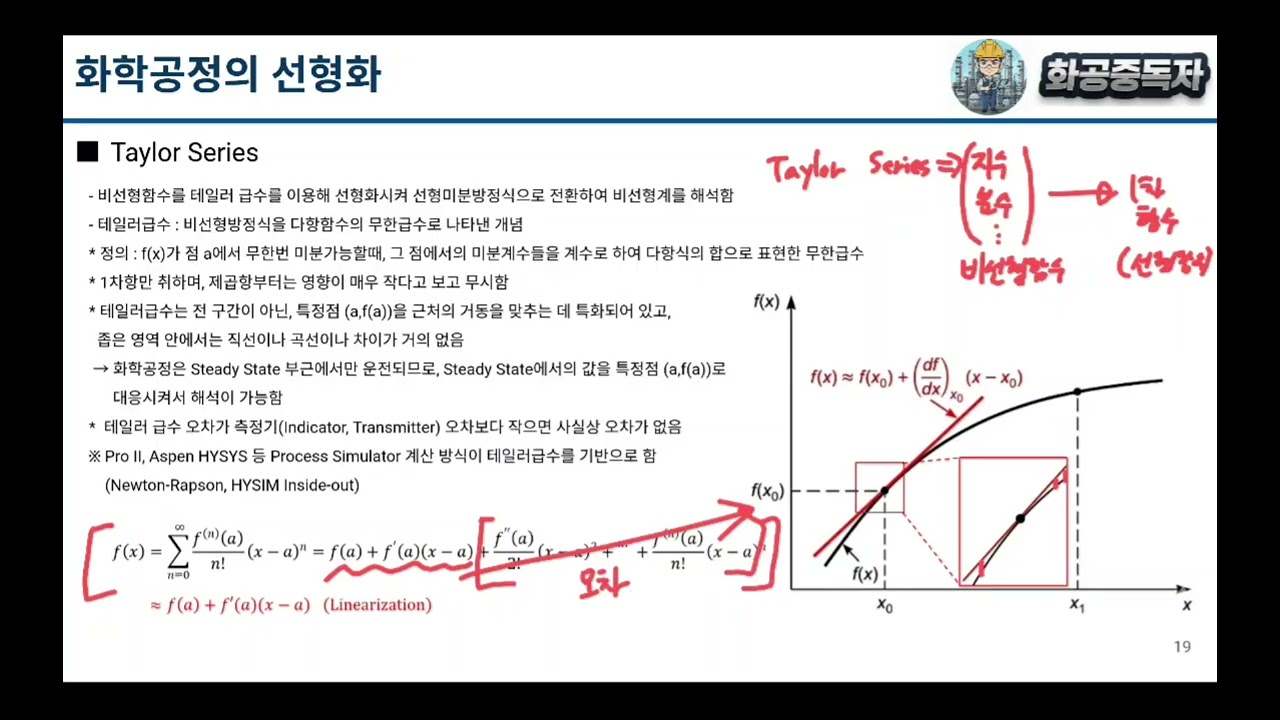 [공정엔지니어가 말아주는 공정제어] 화학공정의 선형화 (2.화학공정제어계 모델링) (5강)