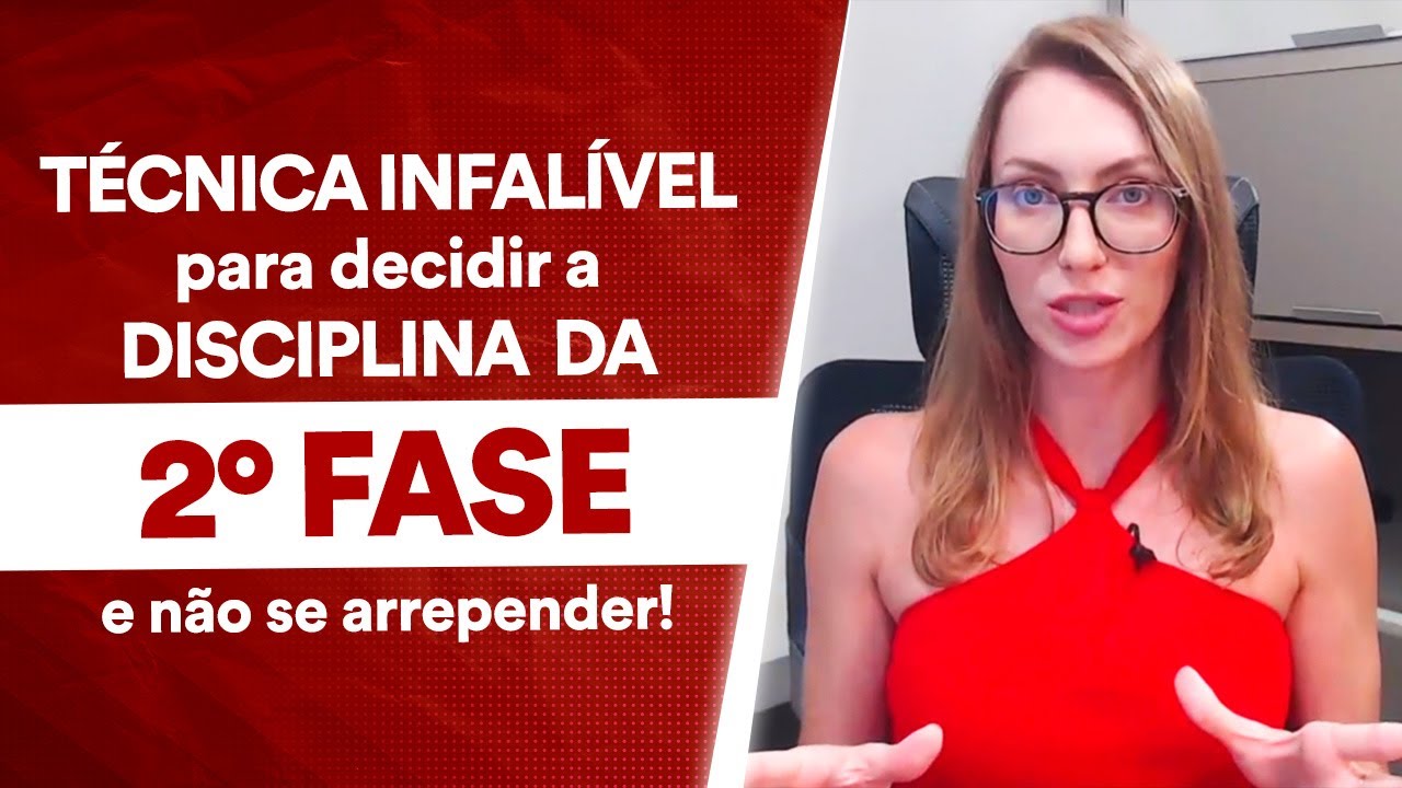 Como escolher a DISCIPLINA DA 2&ordf; FASE da OAB.