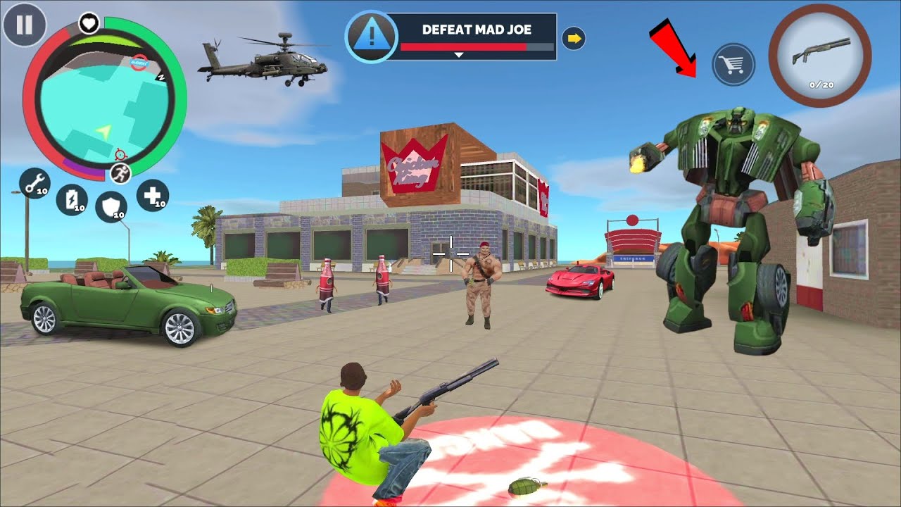Vegas Crime Simulator 2 - (Vegas Hero Fight Dangerous villain) plane fly on army base - Gameplay HD