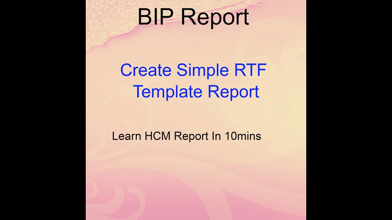 Oracle Cloud - RTF Template BIP Report